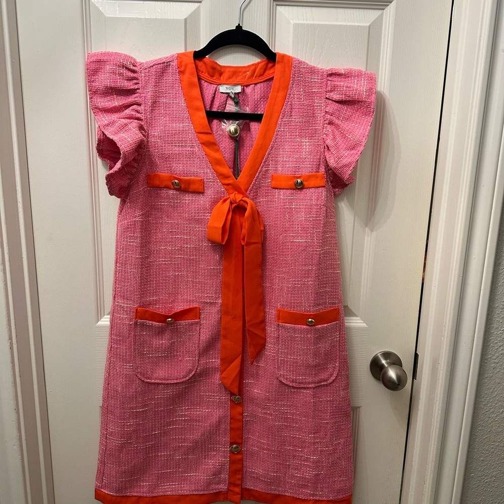 Chic Pink and Orange Dress
